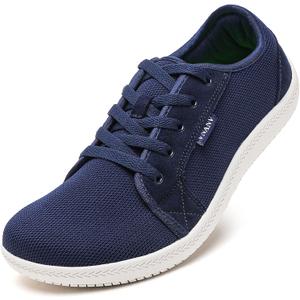 VNANV Men's Barefoot Shoes Wide Toe Box | Minimalist Zero Drop Sneakers for Walking & Gym | Breathable Mesh Cross Training Footwear | Lightweight Natural Feel for Balance & Posture (A-Blue/White,16.5)