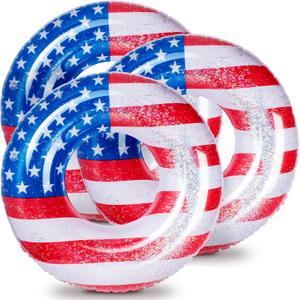 Zhanmai 250th Patriotic Inflatable Pool Float Tube Cool USA Flag Design Water Swimming Ring Floaties Inflatable Tube Pool Tubes Water Swimming Ring Floaties for Beach Lake Open Park, 36 Inch