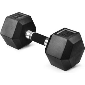 Yes4All Rubber Grip Encased Hex Dumbbell Hand Weights With Anti-Slip 5-50 LBS Single