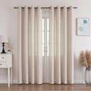 Lightweight Linen Curtains 84 Inch Long 2 Panels - Semi Sheer, Light Filtering, Grommet, Linen Curtains for Living Room, 52W x 84L