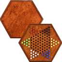 17 Inches Extra Large Wooden Jumbo Chinese Checkers Board Game Set with Drawers for Up to 6 Players Classic Strategy Game | Easy Grasping 16MM 72 Pieces of Marbles for Adults,Kids