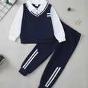 Renotemy Toddler Boy Clothes Fall Winter Outfits Pullover Sweatshirt Pants Set Warm Sweatsuit Kids Clothing for Boy Size 3-7T (Gray)