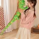 Xshelley Realistic Green Lizard Stuffed Animal Toys, Chameleon Dolls, Reptile Soft Toys Maned Lizards, Wildlife Gifts for Kids (39 inches)
