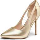 mysoft Women's Stiletto Heels Pumps Closed Toe 4IN Cut Out High Heels Pointed Toe Dress Shoes (8)