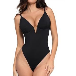 Popilush Shapewear Bodysuits for Women - Tummy Control Body Suits for Womens Deep V Corset Tops Thong Concert Outfits 3XL