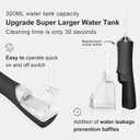 Water Dental Flosser for Teeth, Portable Cordless Water Flosser with 300ML Rechargeable with Type-C, IPX7 Waterproof Water Flossers for Adults with 3 Intensity Modes and 3 Flossing Tips (Dark)