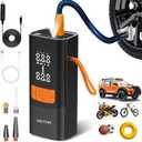 MU-002 Portable Air Compressor for Car Tires - 150PSI Rapid Tire Inflator with 15000mAh Battery & LED Light, Ultra-Light 1.3lbs for SUV, Truck, Bike, Ball & Emergency Roadside Use