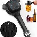 Electric Jar Opener for Seniors with Power-Clamp Technology, 2-in-1 Patent Automatic Jar & Bottle Opener, Rechargeable 800mAh Hands-Free Opener with Bonus Anti-Slip Gripper Pad for Beer, Dressing, Jar