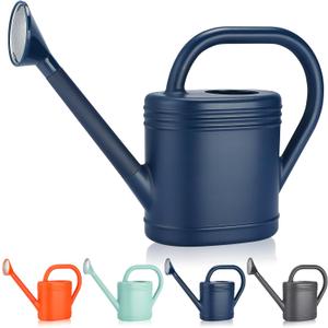 1 Gallon Watering Can for Indoor Plants, Garden Watering Cans for Outdoor Plant House Flower, Modern Plant Watering Can Large Long Spout with Sprinkler Head (Blue)