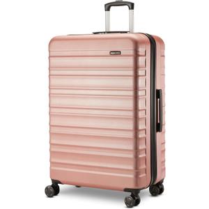 Amazon Basics 30" Hardside Large Checked Luggage, Expandable For Up to 15% More Space, Scratch-Resistant Surface, Four Multi-directional Wheels, Rose Gold