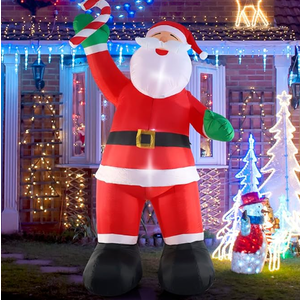 SHDEJTG 10ft Inflatable Christmas Decorations, Christmas Santa Claus with Candy with LED Light Blow Up for Christmas Party Indoor, Outdoor, Yard, Garden, Lawn