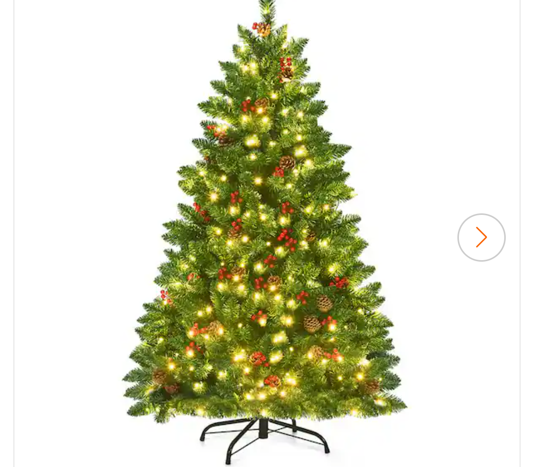 4.5 ft. Pre-Lit LED Slim Fraser Fir Artificial Christmas Tree with 300 Twinkling White Lights