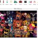 Freddy's Backdrop, 5 Nights Party Background Photo Booth Banner Large Fabric Artistic for Birthday Party Decorations (Black)