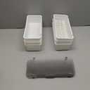 Remerry 6 Pcs Flatware Tray with Lid and Drainer, Plastic Utensil Organizer, Kitchen Cutlery Transparent Storage Box with Lid and Drain Rack, Drawer Tableware Storage Box for Home and Travel (White)