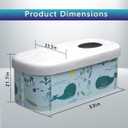 53" Extra Large Portable Foldable Bathtub with Cover for Adult, Family SPA Soaking Tub for Small Bathroom, Thicken Multiple Layer Bathtub with Lid for Shower Stall (Ocean Style SP4)