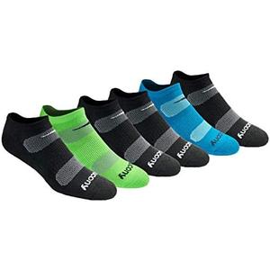 Saucony Men's Rundry Mesh Ventilating Comfort Fit Performance No-Show Socks, L(6, 12, 18 Pairs)