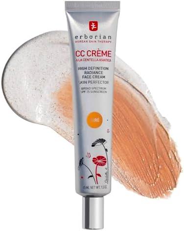 Erborian Color Correcting CC Cream with Centella Asiatica - Light Multi-Purpose Facial Concealer with Illuminating Finish Soothes & Hydrates Skin - SPF Korean Skincare Skin Perfector Dore (golden)