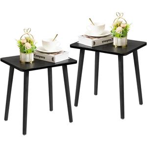 FORAOFUR Black End Tables Set of 2, Modern Boho End Table for Living Room Bedroom, Small Side Table for Small Spaces with Stable Structure, Easy Assembly
