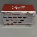 Homemate Heated Blanket Electric Throw - 50"x60" Heating Blanket Throw 1/2/4/6/8 Hours Auto-Off 10 Heat Levels Over-Heat Protection Soft Flannel Sherpa Heater ETL Certification (01 - Light Grey (Striped))