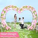 9Ft Tall Valentine Inflatables Outdoor Decorations, Valentines Blow Up Love Heart Archway Yard Decor with Build-in 9 Led Light for Indoor Outdoor Beach Lawn Garden Wedding Anniversary Party (Pink)