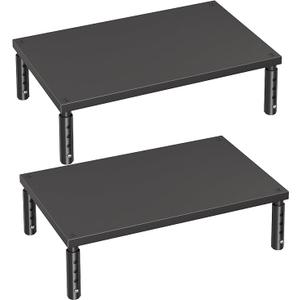 OPNICE Desk Organizers and Accessories, Adjustable Computer Monitor Stand Riser, Laptop Stand for Desk, Office Desk Accessories & Workspace Organizers for Home Office, Black-2P