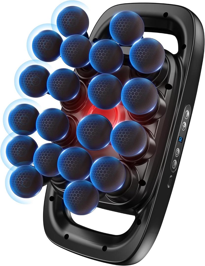 20-Head Massage Gun Set, 3200mAh Electric Deep Tissue Percussion Massager with 3 Modes & 30 Intensities, Quiet Muscle Massage Gun for Back, Shoulders, Legs, Foot, Body Muscle Pain ReliefMatte Black