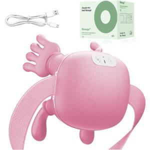 Nooydio Neck Massager, Neck and Back Massager with Heat & 4D Kneading, Shiatsu Deep Tissue Wireless Massager for Shoulder Cervical Pain Relief, Portable Rechargeable for Home Office (Pink)