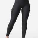 YEOREO CoreFlex Workout Cargo Leggings with Pockets for Women Hidden Scrunch Butt Lifting Leggings Gym Yoga Pants (Black, S)