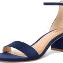 PIZZ ANNU Women's Low Block Chunky Heels Sandals Comfortable Open Toe Ankle Strap Party Dress Pump Shoes Strappy Buckle Heeled Sandal with 2 Inches Tall Thick Heel Design.7,5