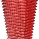 MCMCNCUIU Crystal Glass Vase, Large Crystal Vases for Flowers, Large Flower Vase, Red Modern Vases for Living Room, Bedroom, Kitchen, Dining Table, Mantle, Wedding, 11 Inches