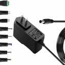 5V 1A Power Supply Adapter 5 Volt 1A 5W Power Adapter AC 100-240V to DC 5V with 8 DC Tips Wall Charger for Android Tablets Webcam Routers Toys Recorder Speaker & More Devices