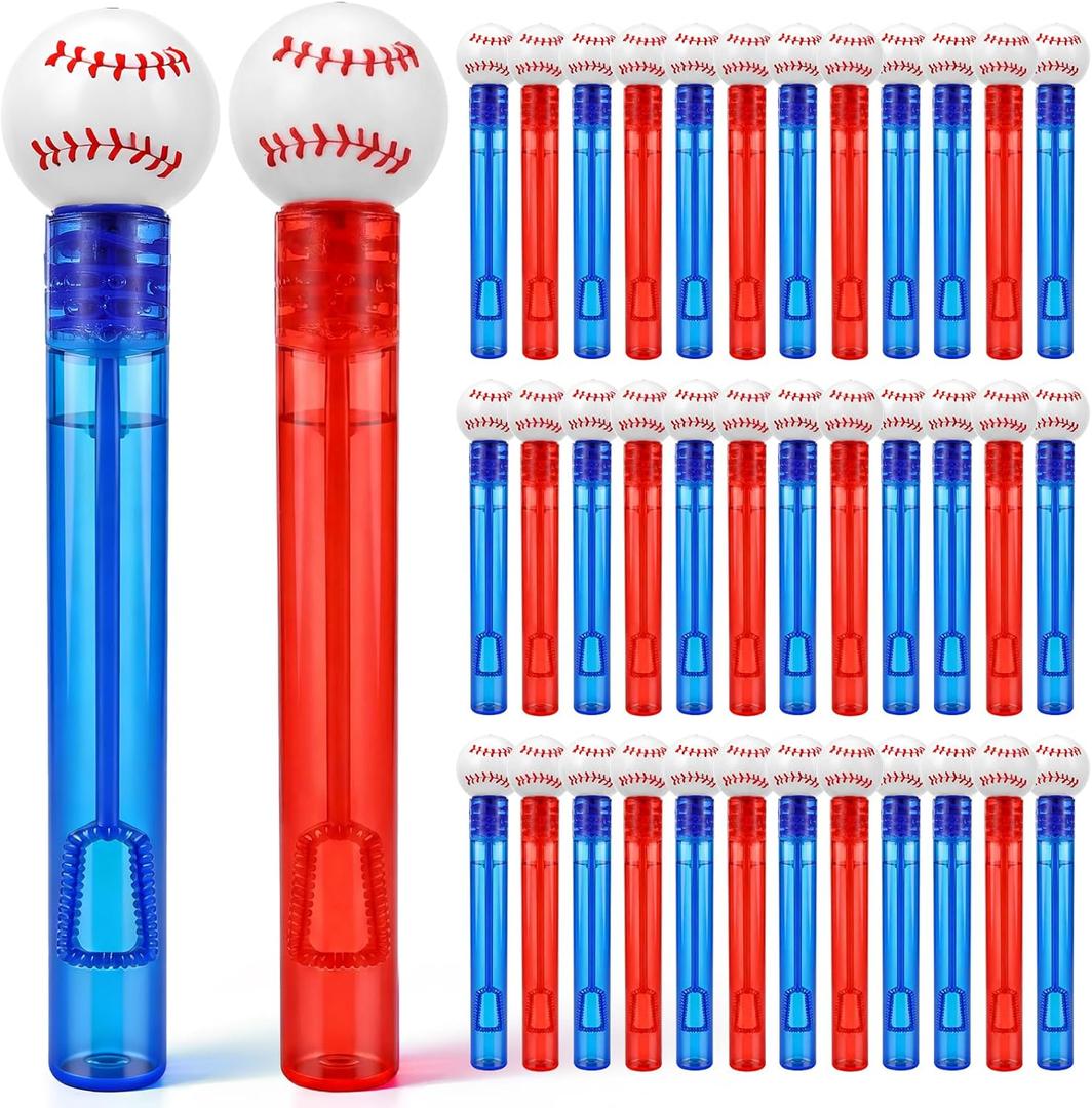 Hollowfly 36 Pcs Baseball Party Favors Baseball Bubble Wands Bulk for Birthday Party Supplies Piata Goodie Bag Stuffers Carnival Prizes Summer Gifts