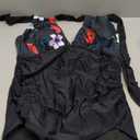 Aqua Eve Plus Size Swimsuits One Piece Bathing Suit for Women Tummy Control Sexy Halter Swimwear Black Floral 14W