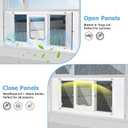 2-in-1 Cat Door for Window with Acrylic Panel, Rainproof & Ventilation Dual Modes, Adjustable Width of 32"-36" for Sliding Windows, Weather Resistant Window Cat Door Insert, Fit 32''-36'' Windows