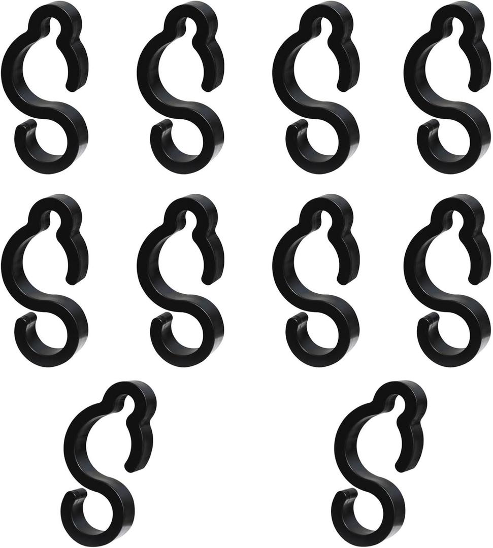 10 Pcs Electrical Marine Shore Power Cable Clips, S Style Dock Electrical Marine Holders, Hold A Standard 30 Amp/10 Gauge Marine Power Cord in, Fits 1" Round Rails or Bar, Black