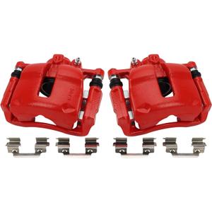 TRQ Front Performance Brake Caliper Set Red Compatible with 2007-2011 Mini Cooper