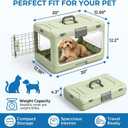 Foldable Hard Cat Carrier, Transparent Pet Crate for Cats & Small Dogs, Collapsible Travel Kennel with Ventilation & Urine Pad Mesh Grid, Portable Travel cage, Essential for pet Travel, White