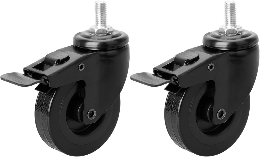 74064 Locking Caster for Pit Boss Pro Series 1100, Austin XL Parts, Pit Boss 820 Replacement Wheels Navigator 850, Louisiana Grill, Rec Tec Grill Replacement Parts, 2-Pack 3" Locking Caster Wheel
