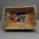 HOMESTEAD Water Hyacinth Storage Baskets with Wooden Handles, Medium Rectangular Wicker Baskets for Bedroom, Living Room, Bathroom, Shelves - 2 Packs