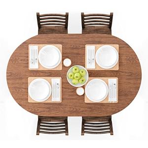 UMINEUX Oval Fitted Vinyl Tablecloth with Elastic Edged & Flannel Backing, Waterproof Wipeable Oval Table Cover - Fits Tables up to 42"X68" (Wood)