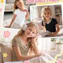 Custoneei 3 Pack Girls Short Sleeve Tees, 3-Color, 7-8 Years