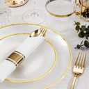 Morejoy 60Pcs Pearl White Plastic Plates,White Disposable Plates Sets