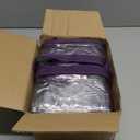 Clear Vinyl Zippered Storage Bags (3-Pack) 40L Sturdy Storage Bags for Sweaters, Blankets, Comforters, Bedding Sets and Much More! (Purple, 18x15x9)