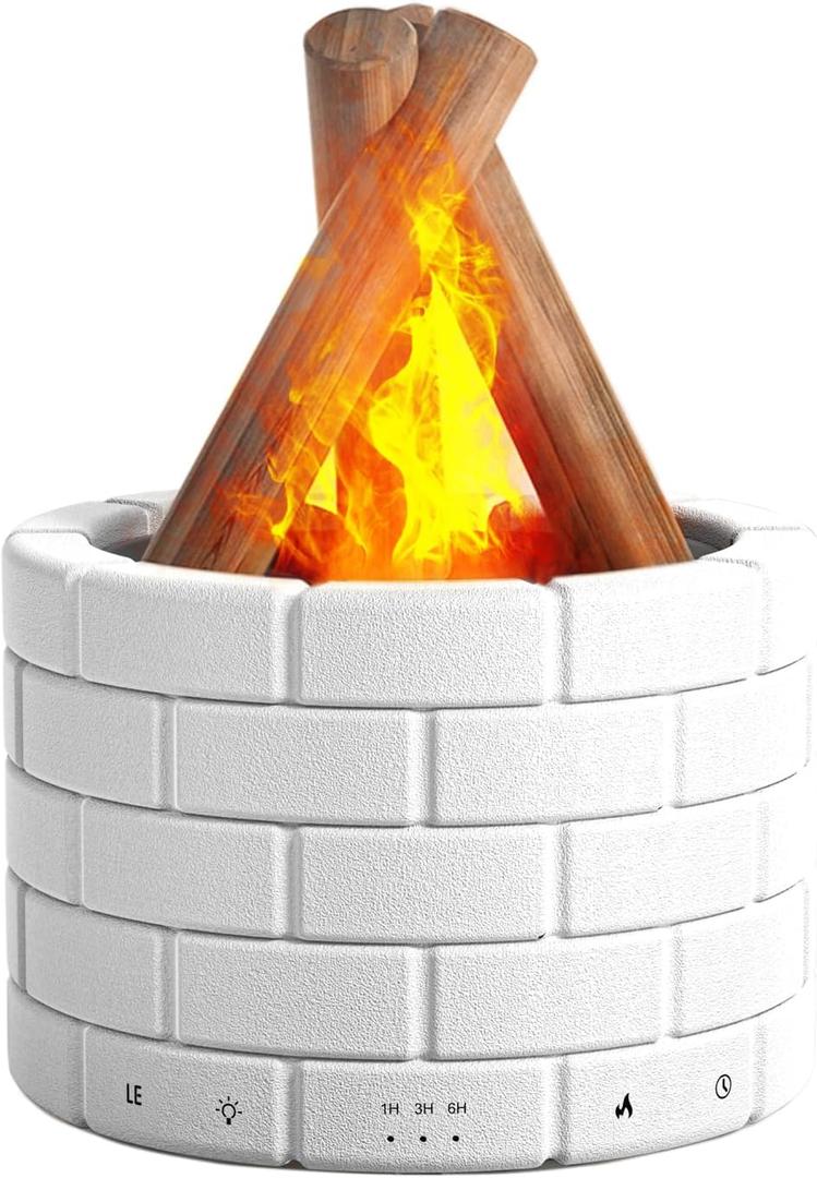 250ml Ultrasonic Fireplace Firewood Flame Fire Bonfire Aroma Diffuser Humidifier, Fake Fireplace Wood Campfire Nightlight Aromatherapy Oil Diffusers, Fall Winter Diffuser for Home Large Room Office