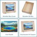 Reouinty Yellowstone Parks Wooden Puzzles for Adults 300 Pieces, Landscape Jigsaw Puzzle, Unique Puzzle, Spring Puzzle, Wooden Puzzle Gifts for Teens (15.9 x 11.2 in)