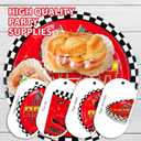 96pcs Race Car Baby Shower Decorations A Little Racer Is Revving Up Plates and Napkins Race Car Theme Tableware For Boys Baby Shower Birthday Party Decorations