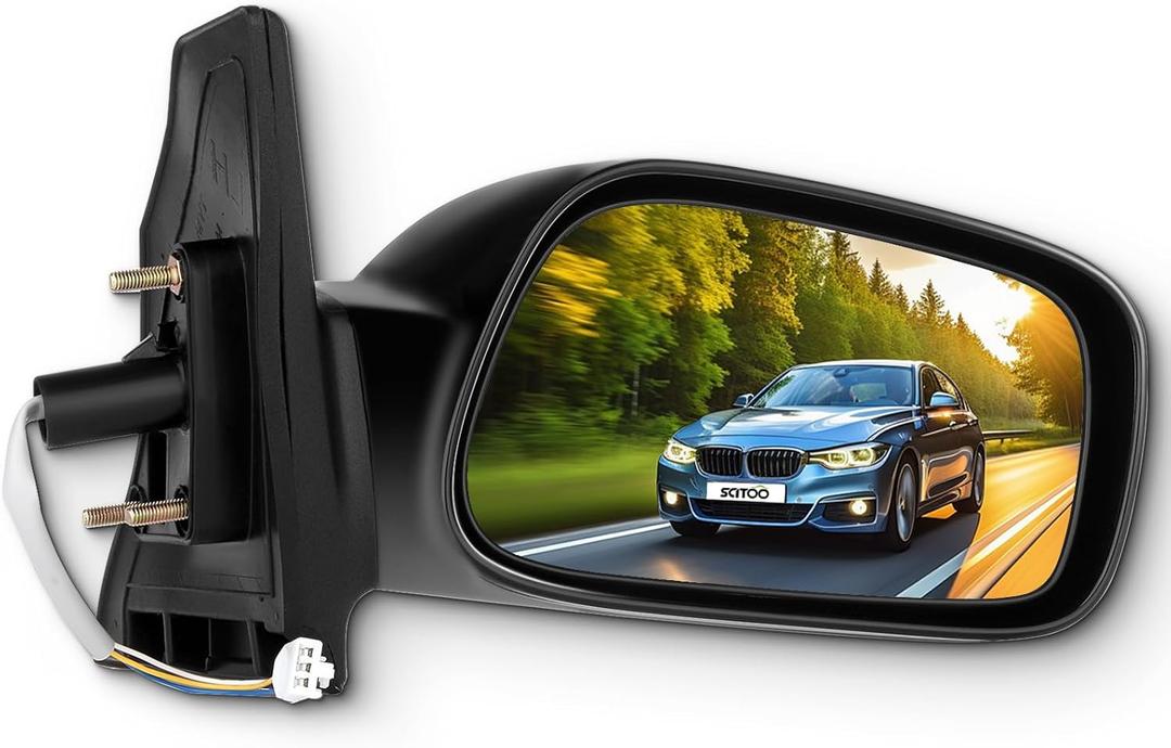 SCITOO Door Mirrors, fit for Exterior Accessories Mirrors fit 2003-2008 for Corolla with Power Controlling Non-telesccoping Non-Folding Features (Passenger Side), Polished Finish