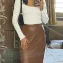 ZESICA Women's Long Sleeve Shirts 2026 Spring Fashion Square Neck Slim Fit Basic Going Out Tops Trendy Outfits (White, L)