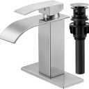 KZH Single Handle Waterfall Bathroom Faucet (Brushed Nickel)