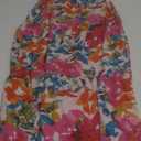 SOLY HUX Women's Boho 2 Piece Outfits Floral Print Colorful Tube Top and Ruffle Hem Maxi Skirt Set, (Multicoloured Floral, XS)